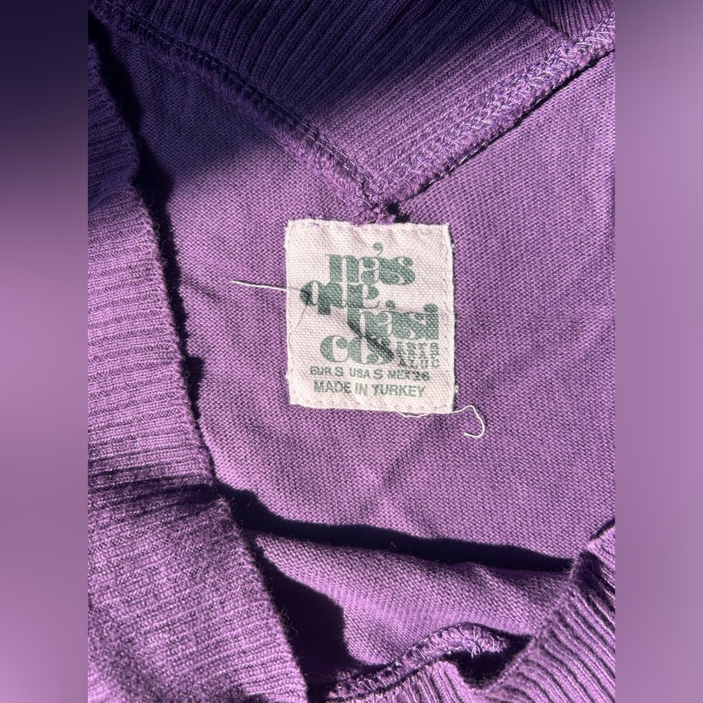 Zara | 100% cotton purple deep v-neck oversized sweater | size S - Picture 9 of 12